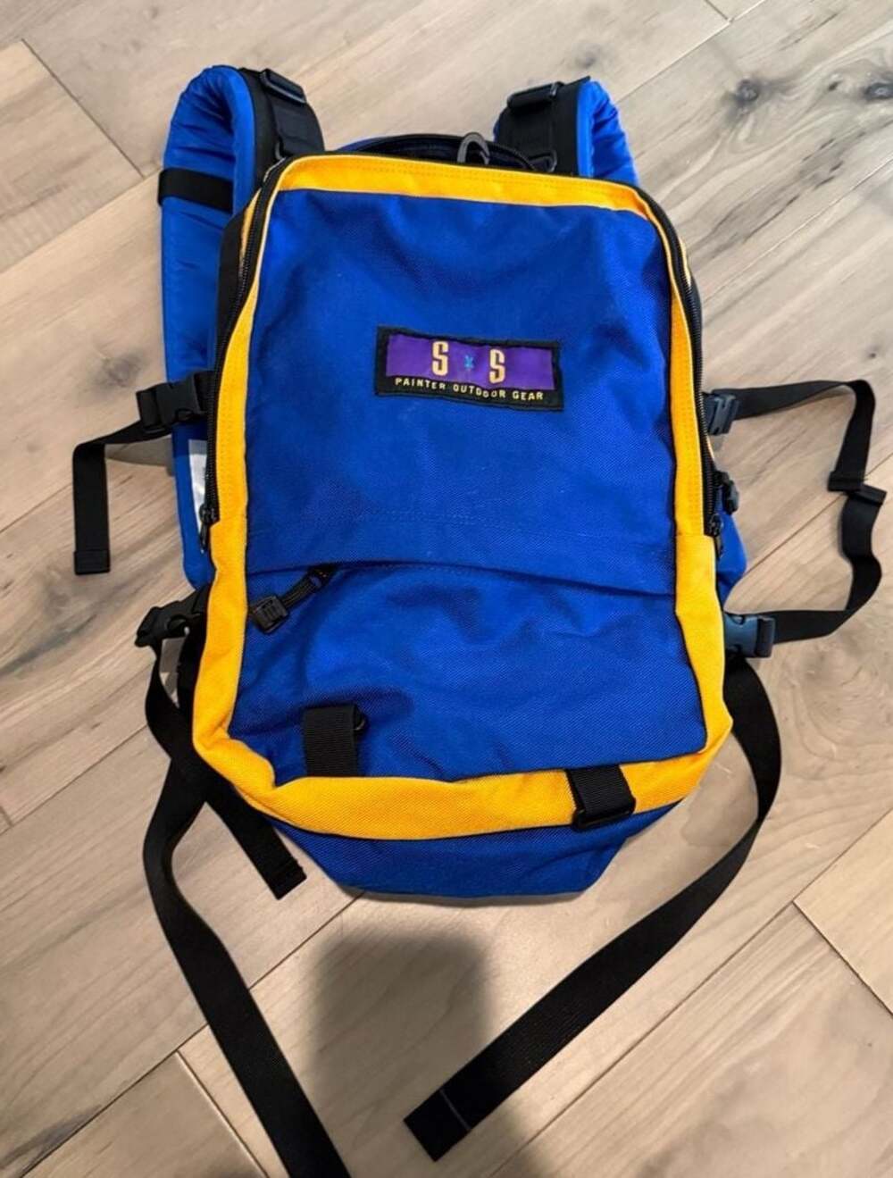 Vintage S&S Painter Outdoor Gear Cordura Nylon Backpack Blue and Yellow